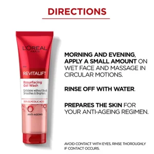 ژل شوینده صورت گلیکولیک اسید لورال  Loreal  مدل Revitalift