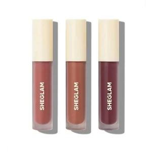 پک 3 عددی رژلب مایع شیگلم SHEGLAM مدل Matte Allure رنگ Private Tour